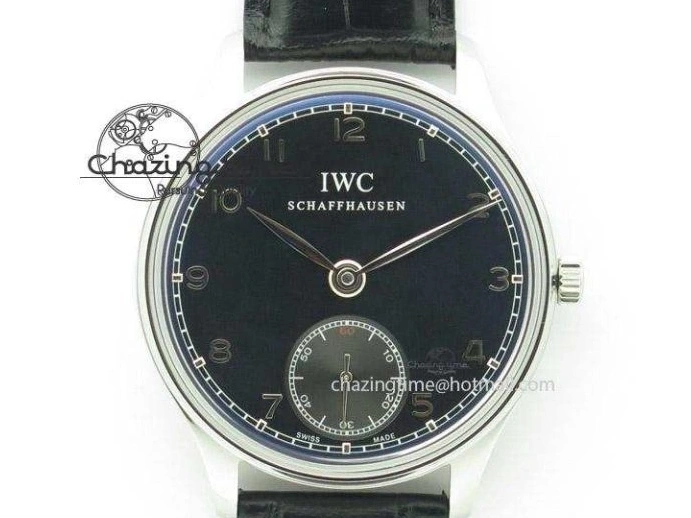 MIROTIME 0325 Classic Portuguese IW371482 ZF 1:1 Best Edition RG Gray Dial Gold Markers On Black Leather Strap A 7265